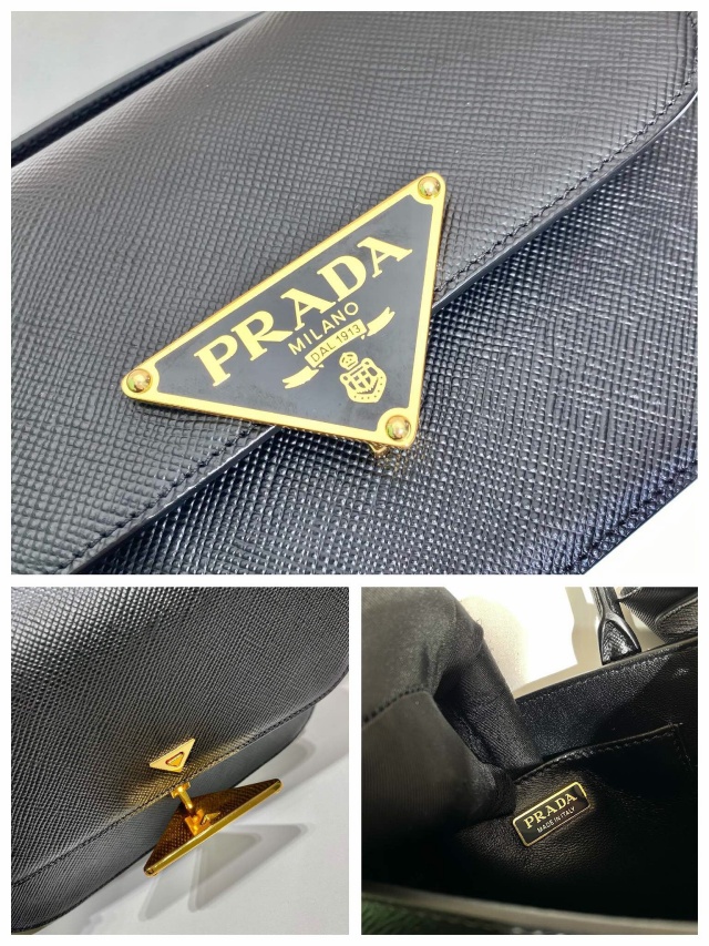 프라다 PRADA  삼각 로고 사피아노 레더 숄더백 1BD320 PD0827