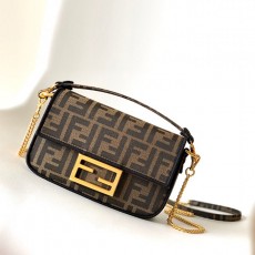 펜디 FENDI 바게트 미니 자카드 FF 패브릭 백 FD08485